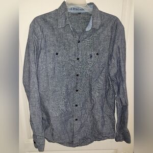 U.S. Polo Assn. Blue Men's Chambray Woven Shirt
